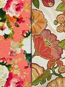Coral Floral Fabric