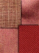 Red Coral Herringbone Fabric