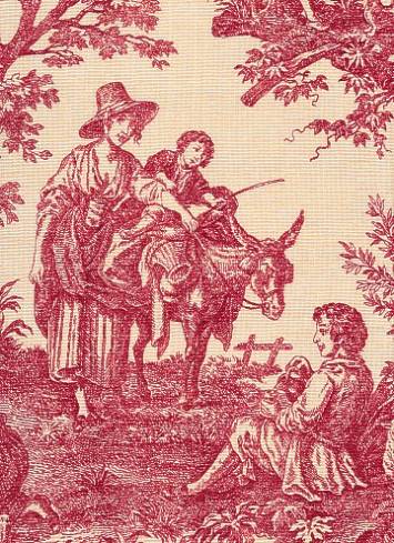 Country Life Garnet Toile Fabric