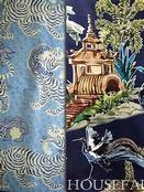 Blue Toile & Chinoiserie Fabric