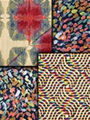 Bright Multi Modern Tapestry Fabrics