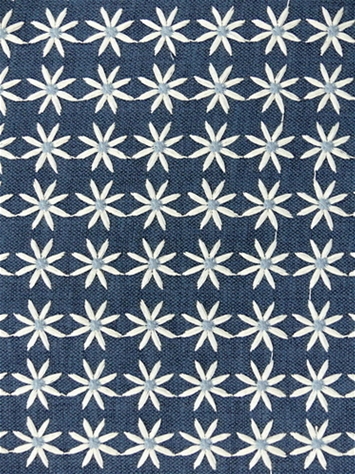 Daisy Embroidery Blue P/K Lifestyles Fabric
