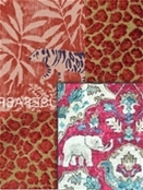 Crimson Animal Fabric