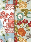 Aqua Blue Chinoiserie Fabrics