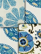 Peacock Blue Suzani Fabric