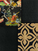 Black background multi color fabrics