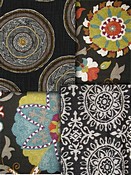 Black Suzani Fabric