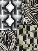 Black Retro Modern Fabric