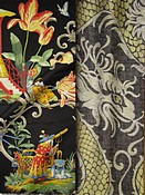 Black Toile & Chinoiserie Fabric