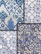 Blue Medallion Fabric