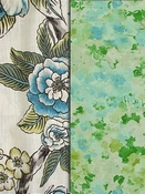 Blue & Green Floral Fabric