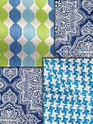 Cobalt & Surf Outdoor Fabric