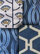 Blue Embroidered Fabrics