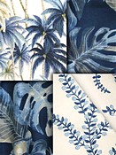 Blue Leaf Fabric