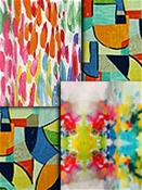 Bright Multi Retro Modern Fabrics