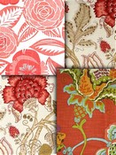 Persimmon Jacobean Fabrics