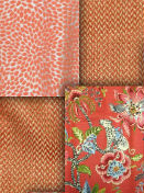 Coral and Orange fabrics for drapery & upholstery
