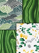 Green Retro Modern Fabric
