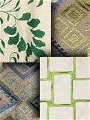 Green Embroidered Fabric