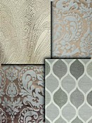 Pewter Damask Fabrics