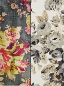 Grey Floral Fabrics