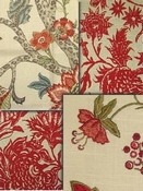 Red Jacobean Fabric