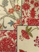 Red Jacobean Fabric