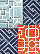 Lattice & fretwork scroll fabric