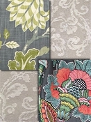 Pewter Jacobean Fabrics