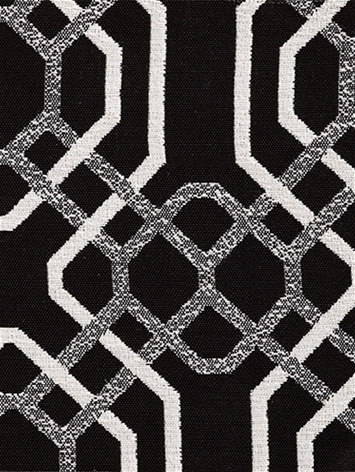 Black and White Lattice Geometric | Outdoor Fabric | 54” Wide | By the Yard