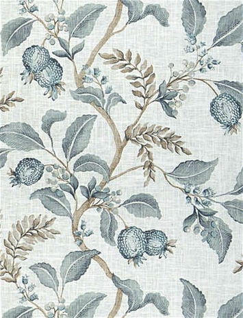 424303 Mist Fabric  Floral Drapery Fabric