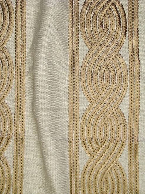 Augusta Jute Embroidered Fabric | Decorator Fabric Rooms