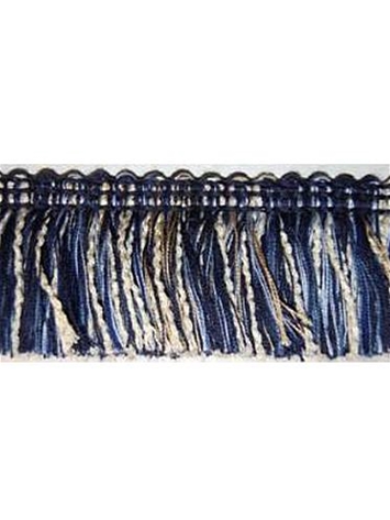 1.75 Navy & French Blue High Quality Extra Thick Brush Fringe Trim BRF-246-41 Upholstery  Drapery  Pillows  Interior Design