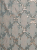 Dazzle Damask Teal Gold Europatex Fabric