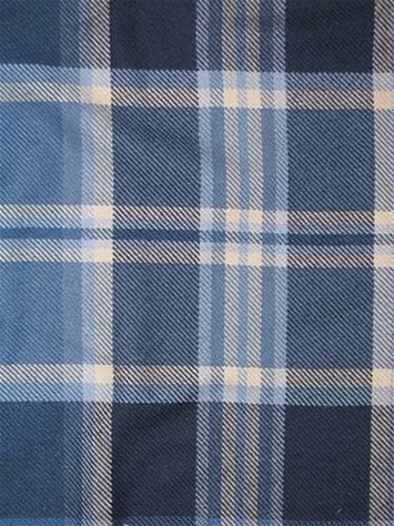 Indigo Blue Beige Indigo Plaid Upholstery Fabric by The Yard