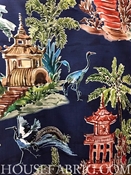 Emperor Navy Chinoiserie Fabric