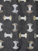 Frayed 945 Gunmetal Clipped Embroidery