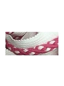 Sunbrella 3/8 Double Twist Lip Cord Hot Pink on White