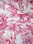 Jardin Animalier Cerise Jungle Fabric