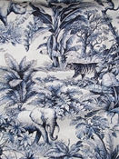 Jardin Animalier Indigo Jungle Fabric