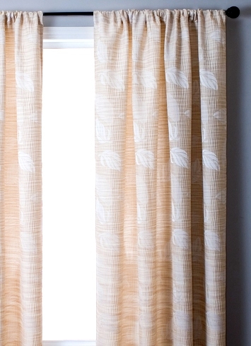 Kale Leaf Cream Drapery Fabric