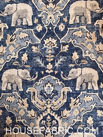 Hilary Farr Loxodonta 526 Batik Blue | Decorator Fabric Rooms