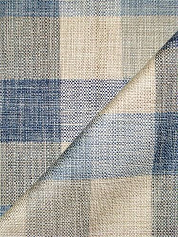 Indigo Blue Beige Indigo Plaid Upholstery Fabric by The Yard