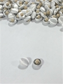 White Satin Covered Canvas Back  Buttons