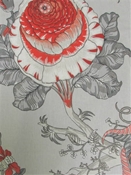 Darjeeling 69 Grey / Red Covington Fabric 