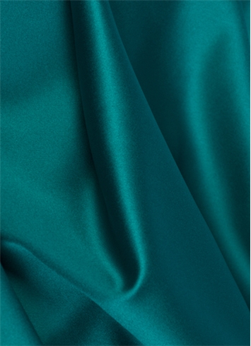 Turquoise Satin Creped Backed Fabric 