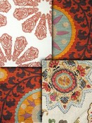 Red Suzani Fabric