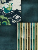 Teal, peacock & jade home decor fabric
