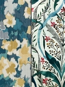 Teal Floral Fabric