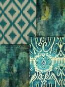 Teal Ikat Fabric